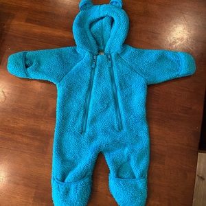 Blue baby bunting, so fuzzy & warm!